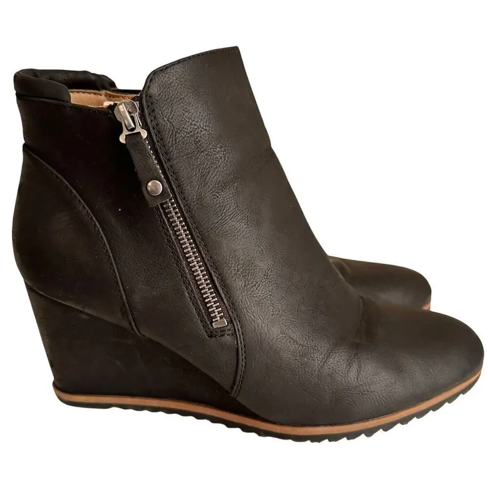 Soul Naturalizer Womens Size 10M Haley Black Wedge Boots Shoes Careerwear Witchy - Picture 1 of 16